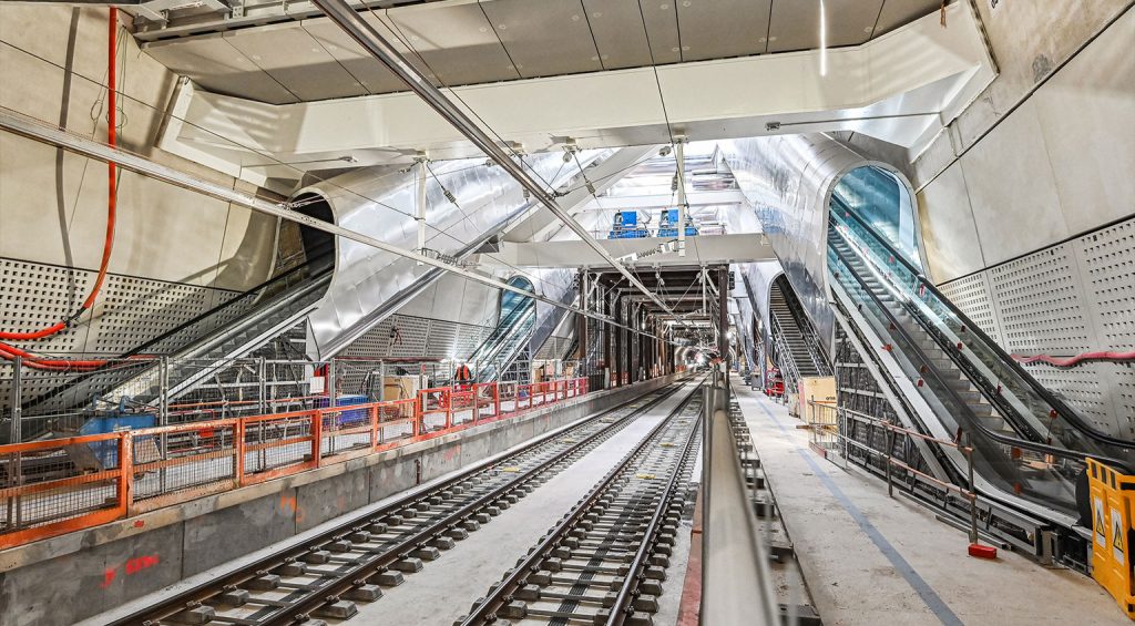 Construction de la gare de Neuilly Porte Maillot